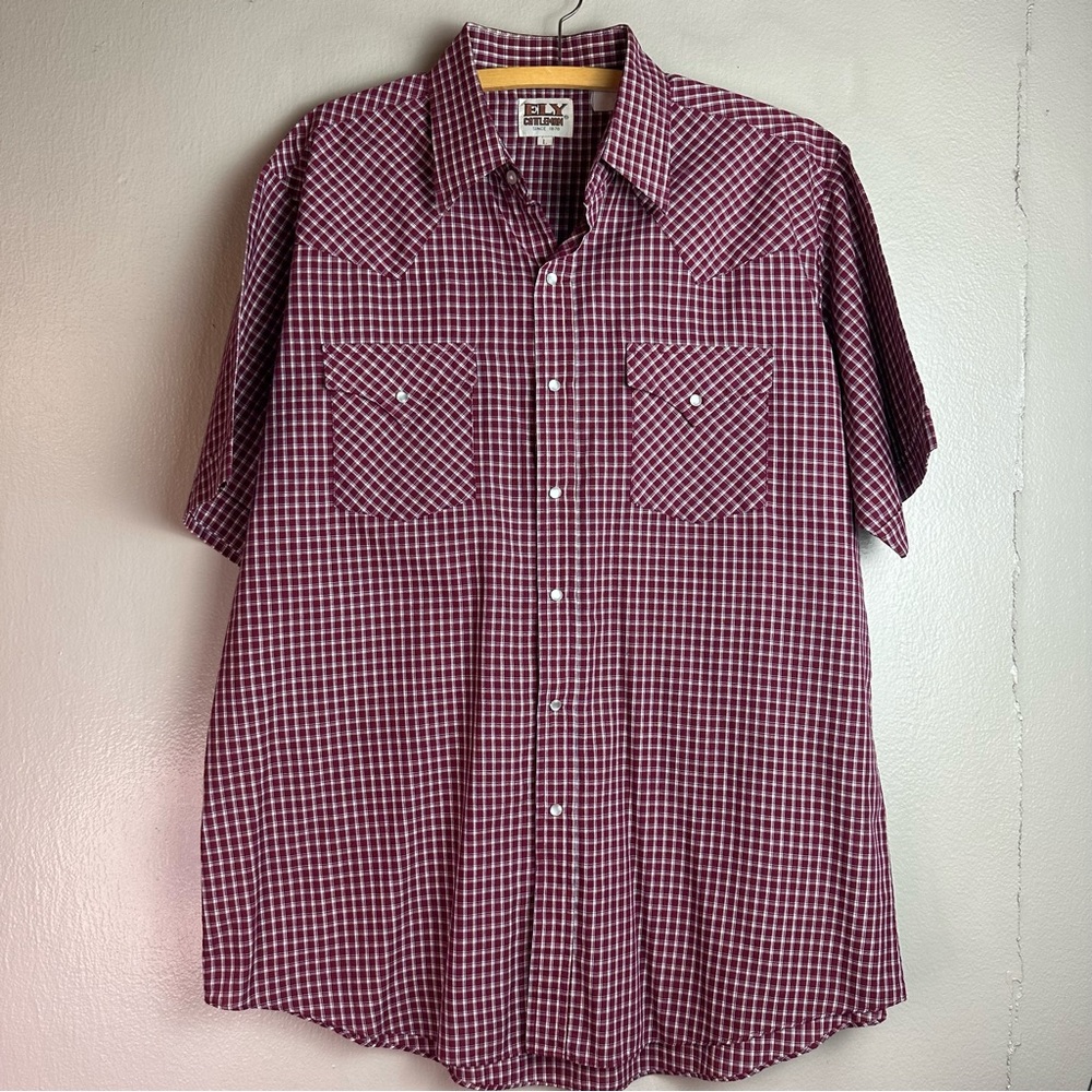 Ely Cattleman Men’s Short Sleeve Western Snap Shirt Sz L